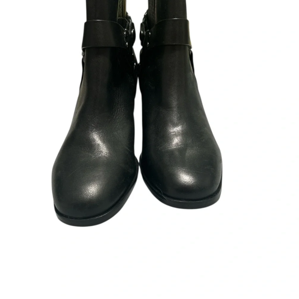 Sam Edelman, Dalma. Black Leather Ankle Boots - Picture 6 of 8